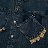 Men Denim Jacket Spring and Autumn Denim Jacket Men's Personality Shirt Jacket