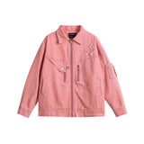 Unisex Jacket Autumn Pocket Decoration Denim Jacket Women's Clothing