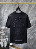CHH Chrome Hearts T Shirts Machine Embroidery Hollow Cross Short Sleeve