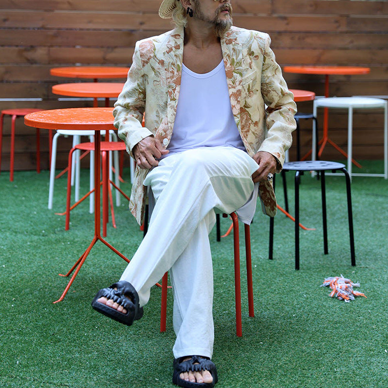 Men's Suits Vests Men's Casual Fashion Printing Suit