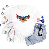 National Flag Day T Shirts Summer round Neck T-shirt Women's Short Sleeve Independence Day Women