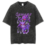 Washed cotton T-shirt anime short sleeve shirt