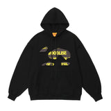 Men Hoodie Autumn and Winter Vibe Creative Heart-Shaped Patch Decoration Letter Printed Hooded Loose Pullover