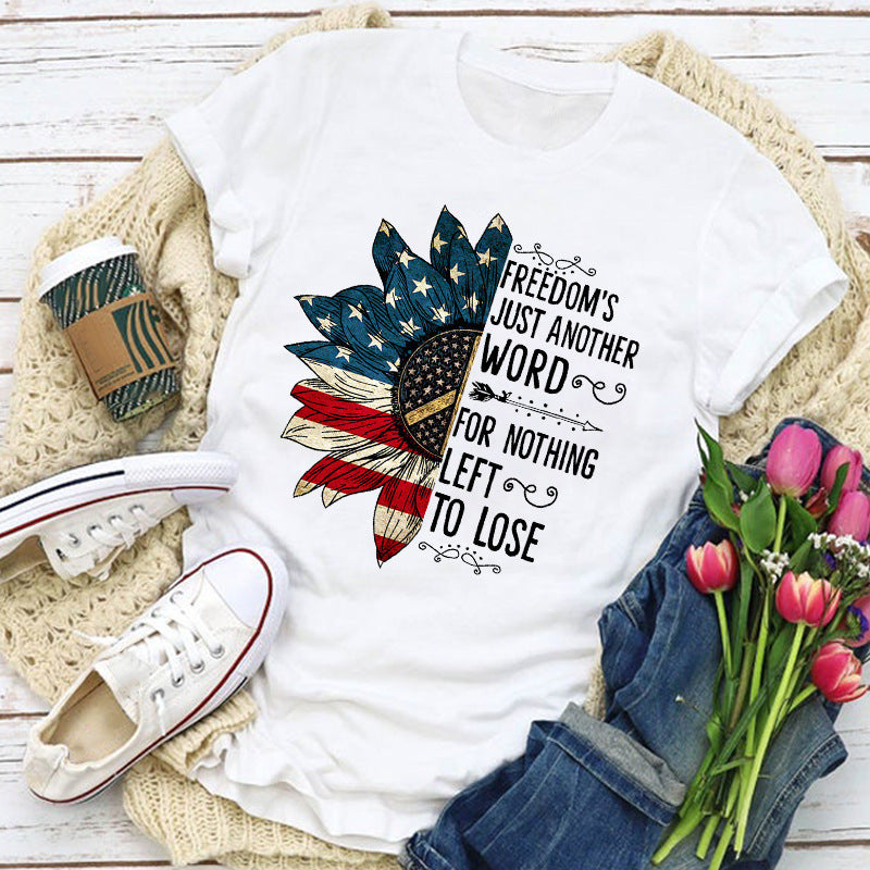 Women's Independence Day T Shirt Top Summer Fashion Creative Women