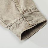 Men Denim Jacket Washed Do the Old Cowboy Coat Men's Loose Casual Spring and Autumn Stitching Jacket
