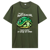 Funny Green Turtle Save The Ocean T Shirts Graphic Street