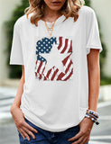 Women's Independence Day T Shirt Pattern Printed Short-Sleeved T-shirt