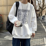Men Hoodie Spring and Autumn Sweater Men's Hong Kong Style Loose Creative Cartoon Ins Printing
