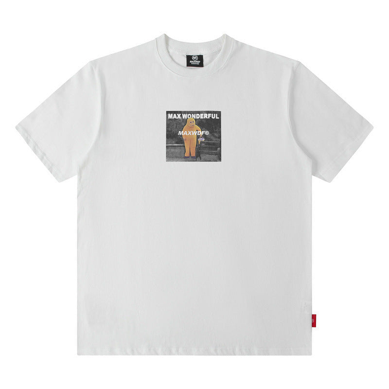 Men's T Shirt Printed Short-Sleeved T-shirt Men's and Women's Hip Hop Loose Top