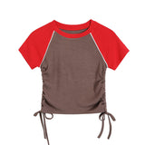 Women T-Shirt Tight Short-Sleeved Women's Spring and Summer Color Matching T-shirt
