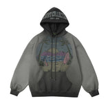 Men Hoodie Sweater Men's Autumn and Winter Oil Painting Printing Loose Hooded