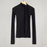 Women Long Sleeve Shirt Women's Half Turtleneck Tight