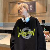 Men Hoodie Sweater Men's Autumn Leisure Vintage Loose-Fitting Non-Hoodie Coat