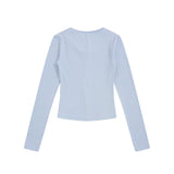 Women Long Sleeve T-Shirt Long Sleeve T-shirt Women's Spring and Autumn Button