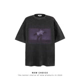 American vintage street T-shirt retro men's loose half-sleeved shirt