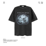 American vintage street T-shirt cotton men loose summer