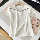 Women T-Shirt Women's Summer T-shirt Design Short-Sleeved T-shirt Bottoming Shirt Top