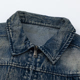 Men Denim Jacket Men's Vibe Loose Washed-out Distressed Jacket
