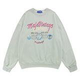 Men Hoodie Sweater Men's Loose Leisure Sports Letter Printing Worn Looking Washed-out