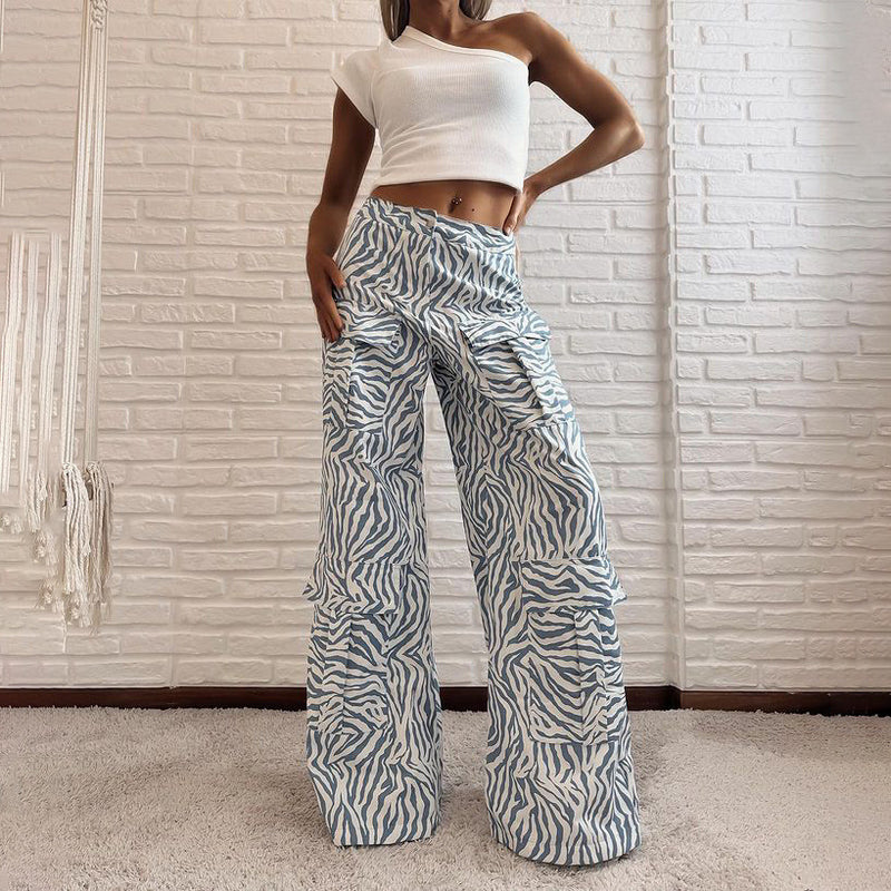 Women Cargo Pants Casual Pants Stitched Camouflage Overalls