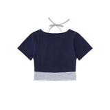 Women's T-shirt Short-Sleeved T-shirt Women's Color Matching Letters Casual