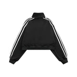 Unisex Jacket Autumn Fashion Striped Ultra Short Coat