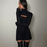 Women Desses Woolen Dress Autumn Women's Hip Skirt