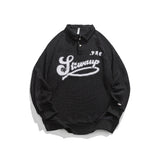 Unisex Hoodie Street Embroidery Polo Shirt Loose Sweater Coat Men and Women