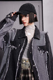 Unisex Jacket Autumn Curved Stitching Edging Coat Women's Clothing