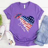 Women's Independence Day T Shirt round Neck Short Sleeve T-shirt