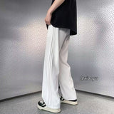 Men Sweatpants Men's Summer Pleated Loose Straight Casual Trousers