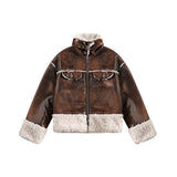 Unisex Jacket Winter Retro Patchwork Cotton Jacket for Women