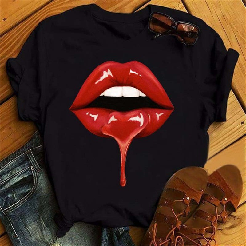 Print Women T Shirt Casual Short Sleeve
