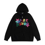 Men Hoodie Patch Letter Hooded Jacket Boys