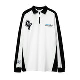 Men Hoodie Sweater Loose Men's Letter Embroidered Long Sleeve Polo Shirt