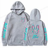 Rapper Bad Bunny Hoodies Rabbit Print Men Woman Streetwear