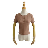 Women T-Shirt round Neck Short Sleeve T-shirt Women's Summer Top