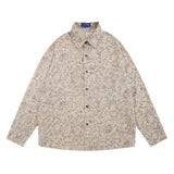 Men Long Sleeved T Shirt Men's Loose Casual Retro Spring and Autumn Lapel Long Sleeve Shirt