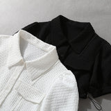 Women T-shirt High-Waist Blouse Women's Short Summer Top