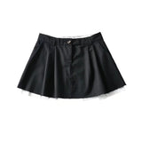 Women Skirt Patchwork Pleated Skirt Women's Summer Mini Skirt