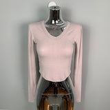 Women Long Sleeve Shirt V-neck Short Tight Long Sleeve