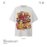 American vintage street T-shirt pure cotton men's and women's summer loose