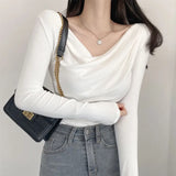 Women Long Sleeve Shirt Women Slimming Sense of Design