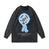 Men Long Sleeve Shirt Fashion Brand Washed and Worn Long Sleeve T-shirt Men and Women Couple Hip Hop