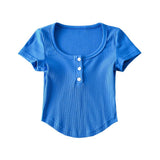 Women T-Shirt Short-Sleeved T-shirt Women's Summer round Neck Top