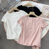 Women T-Shirt Short-Sleeved T-shirt Summer Slim Top