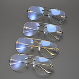 CHH Chrome Hearts Glasses Versatile Frameless Double Beam Ultra Light Toad Myopia Glasses Frame