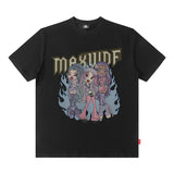 Men T Shirt Cartoon Short Sleeve T-shirt Men's and Women's Ins Fashion Brand American