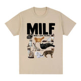 MILF Man I Love Felines Funny Meme T-Shirt Cat Lovers Graphi