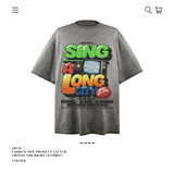 American vintage street T-shirt pure cotton men's and women's summer loose half-sleeves